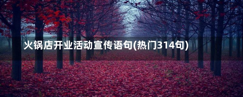 火锅店开业活动宣传语句(热门314句)