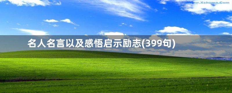 名人名言以及感悟启示励志(399句)