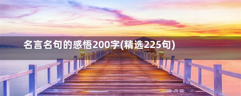 名言名句的感悟200字(精选225句)