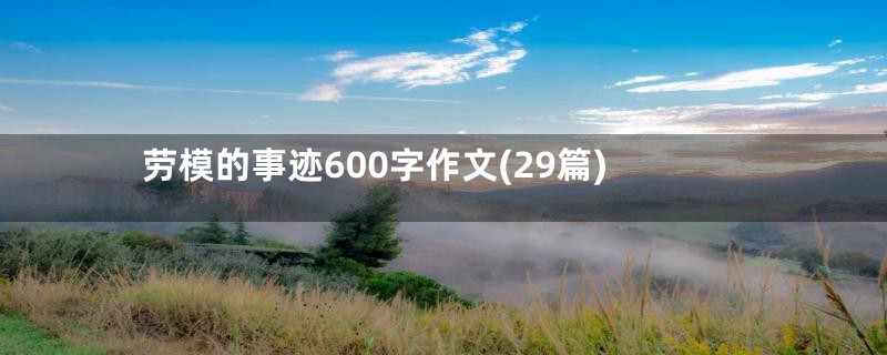 劳模的事迹600字作文(29篇)