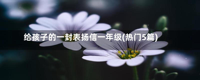 给孩子的一封表扬信一年级(热门5篇)