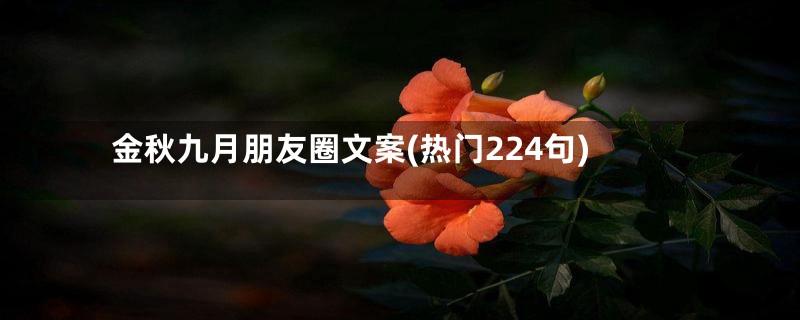 金秋九月朋友圈文案(热门224句)