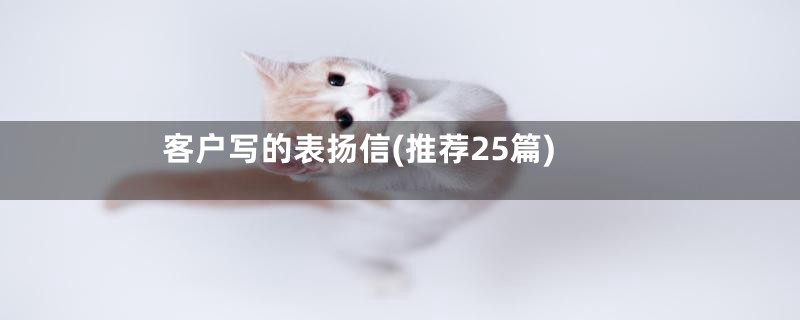 客户写的表扬信(推荐25篇)