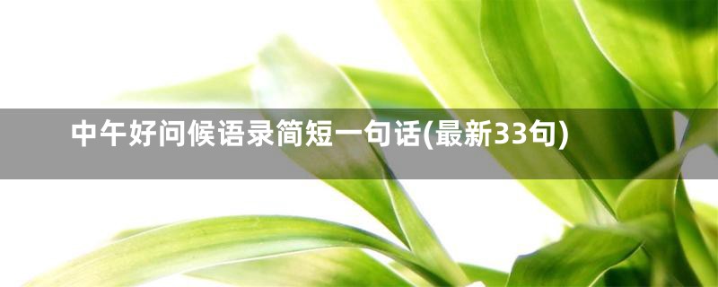 中午好问候语录简短一句话(最新33句)