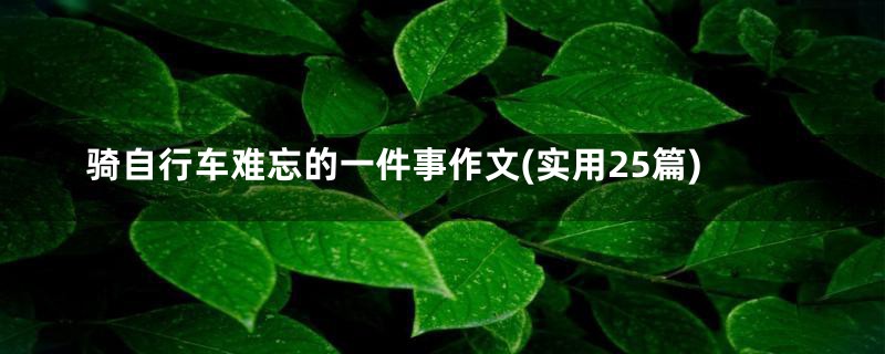 骑自行车难忘的一件事作文(实用25篇)