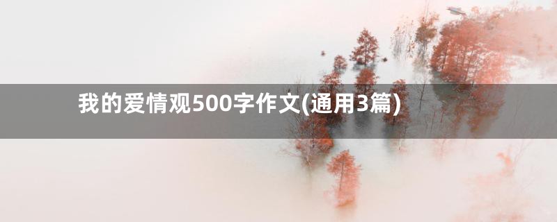 我的爱情观500字作文(通用3篇)