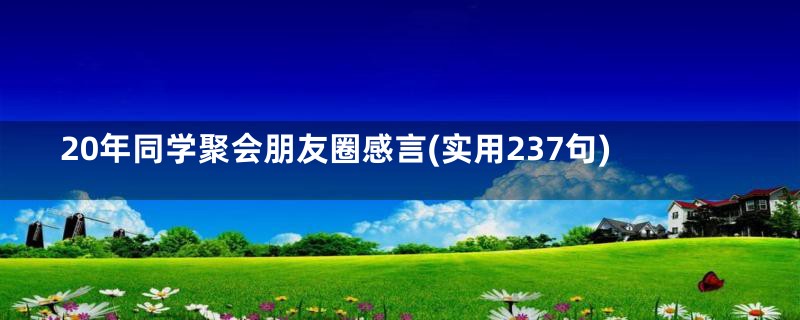 20年同学聚会朋友圈感言(实用237句)