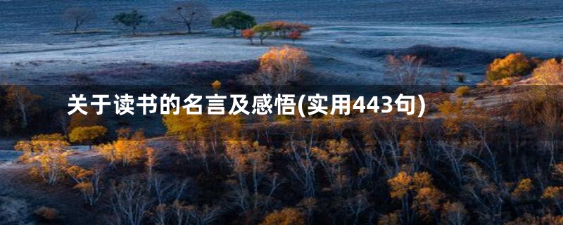 关于读书的名言及感悟(实用443句)