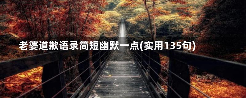 老婆道歉语录简短幽默一点(实用135句)