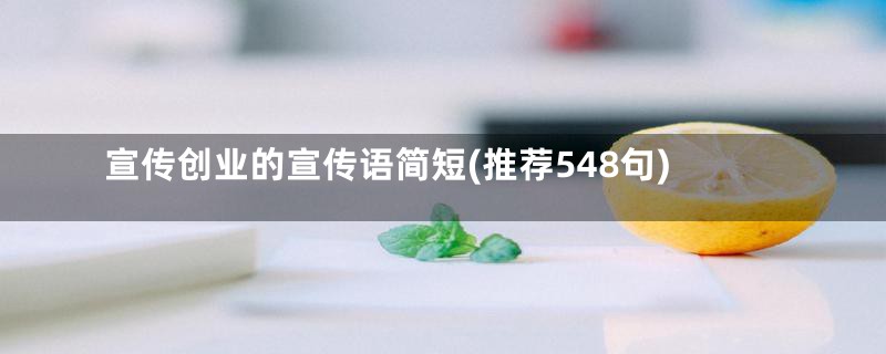 宣传创业的宣传语简短(推荐548句)