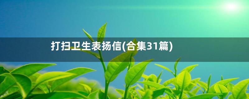 打扫卫生表扬信(合集31篇)