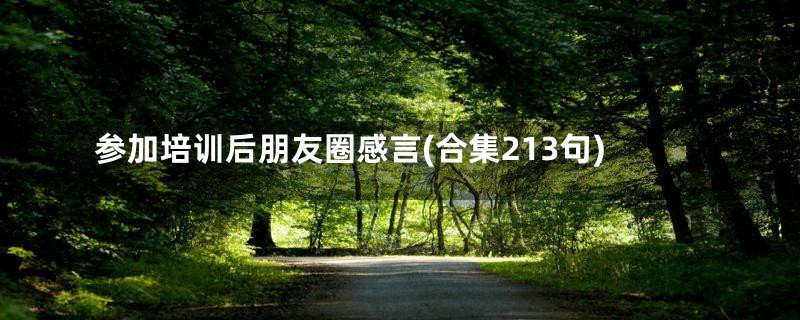 参加培训后朋友圈感言(合集213句)