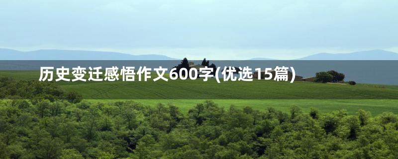 历史变迁感悟作文600字(优选15篇)