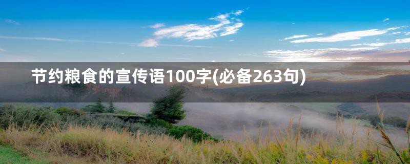 节约粮食的宣传语100字(必备263句)