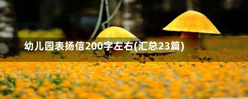 幼儿园表扬信200字左右(汇总23篇)