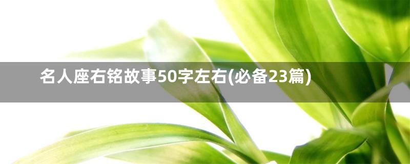 名人座右铭故事50字左右(必备23篇)