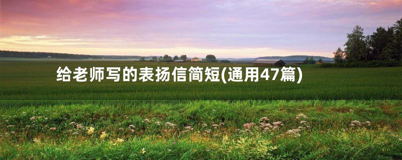 给老师写的表扬信简短(通用47篇)