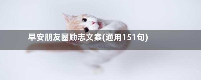 早安朋友圈励志文案(通用151句)