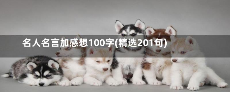 名人名言加感想100字(精选201句)