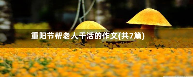 重阳节帮老人干活的作文(共7篇)