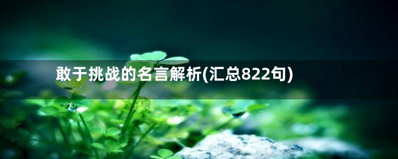 敢于挑战的名言解析(汇总822句)