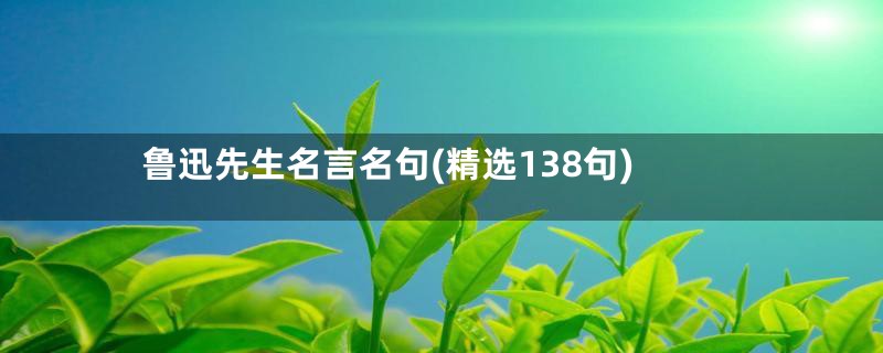 鲁迅先生名言名句(精选138句)