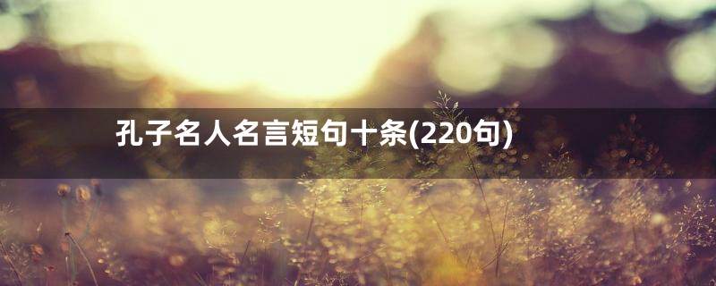 孔子名人名言短句十条(220句)