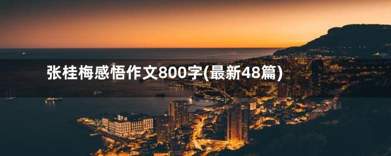 张桂梅感悟作文800字(最新48篇)