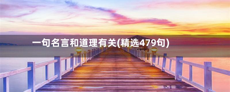 一句名言和道理有关(精选479句)