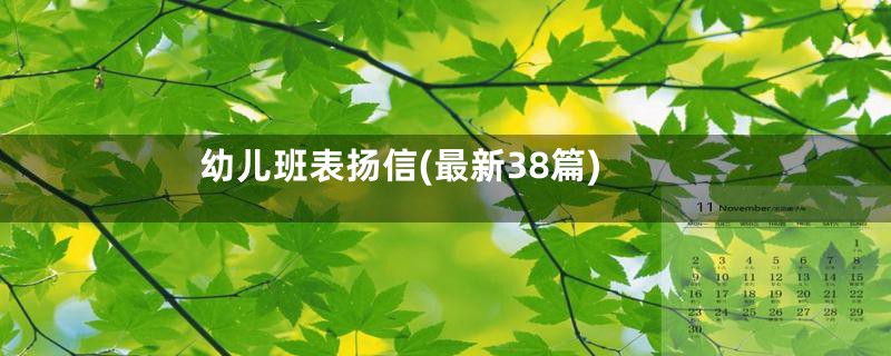 幼儿班表扬信(最新38篇)