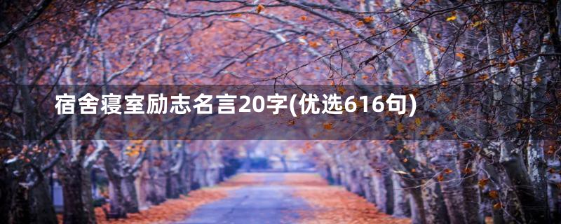 宿舍寝室励志名言20字(优选616句)