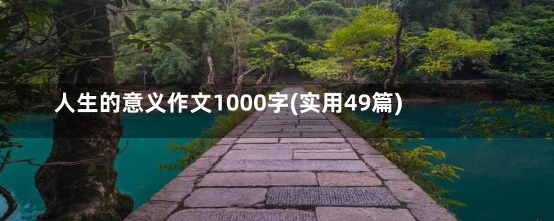 人生的意义作文1000字(实用49篇)