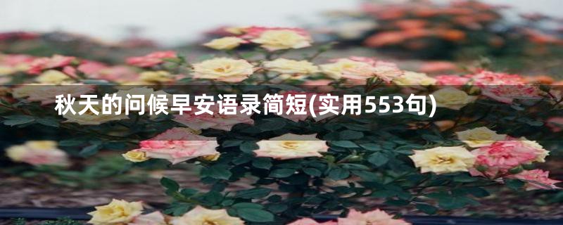 秋天的问候早安语录简短(实用553句)