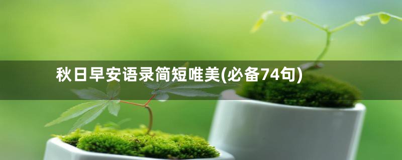 秋日早安语录简短唯美(必备74句)