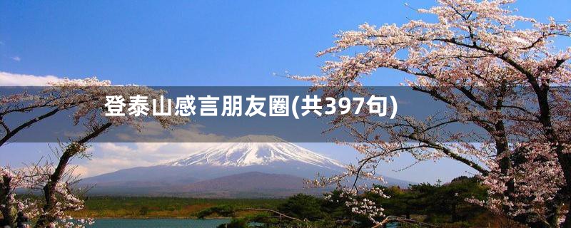 登泰山感言朋友圈(共397句)