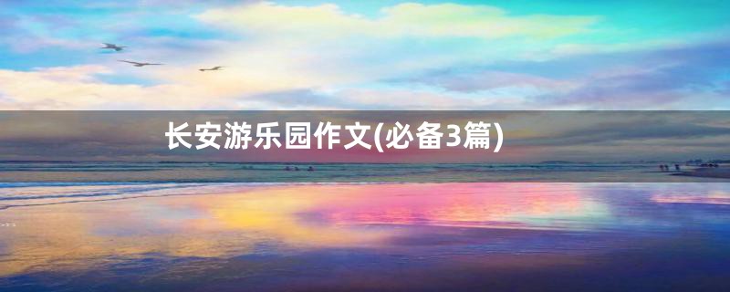 长安游乐园作文(必备3篇)