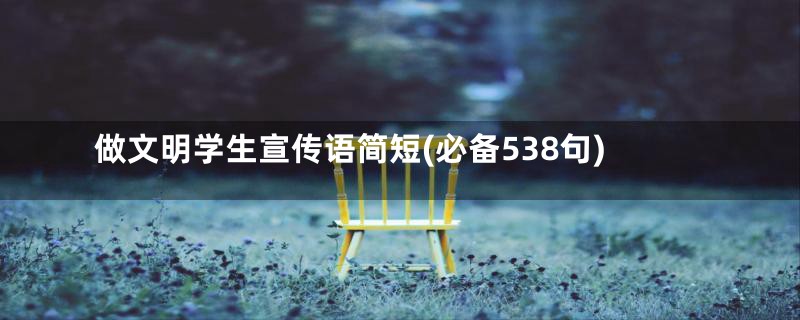 做文明学生宣传语简短(必备538句)