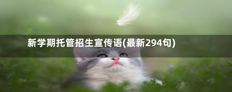 新学期托管招生宣传语(最新294句)