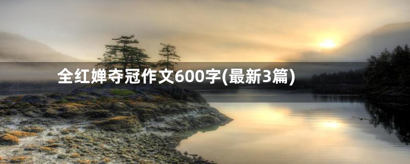 全红婵夺冠作文600字(最新3篇)