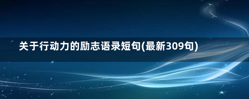 关于行动力的励志语录短句(最新309句)