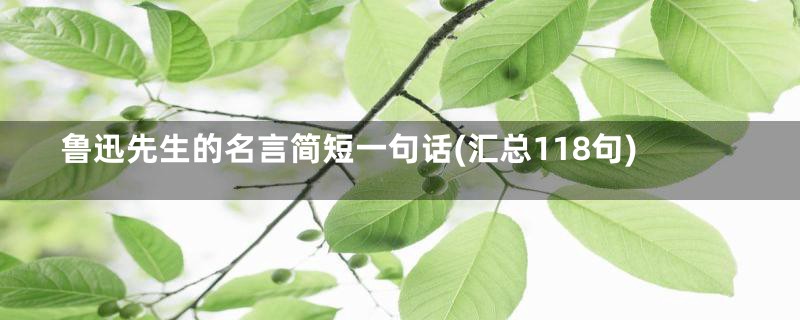 鲁迅先生的名言简短一句话(汇总118句)