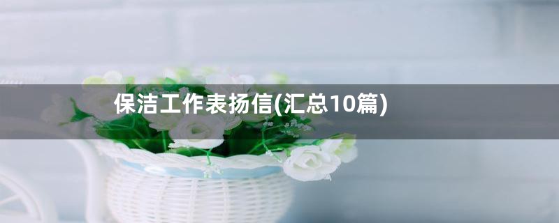 保洁工作表扬信(汇总10篇)