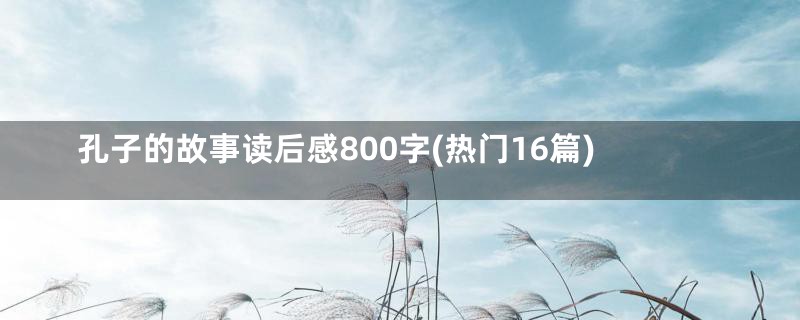 孔子的故事读后感800字(热门16篇)