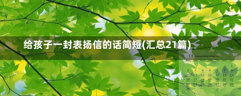 给孩子一封表扬信的话简短(汇总21篇)