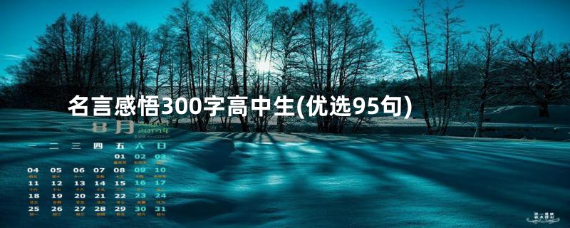 名言感悟300字高中生(优选95句)