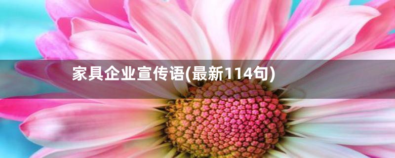 家具企业宣传语(最新114句)