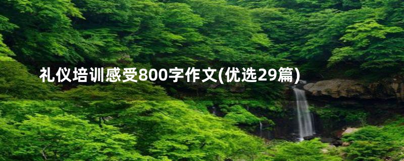 礼仪培训感受800字作文(优选29篇)