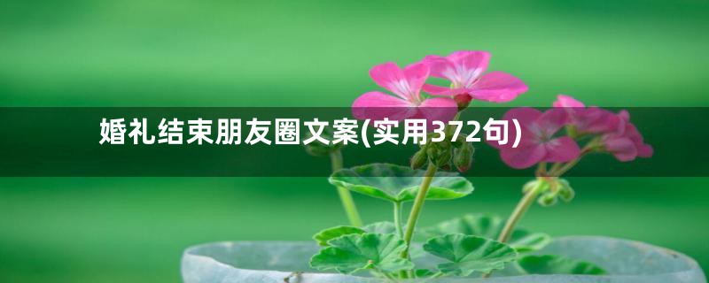 婚礼结束朋友圈文案(实用372句)