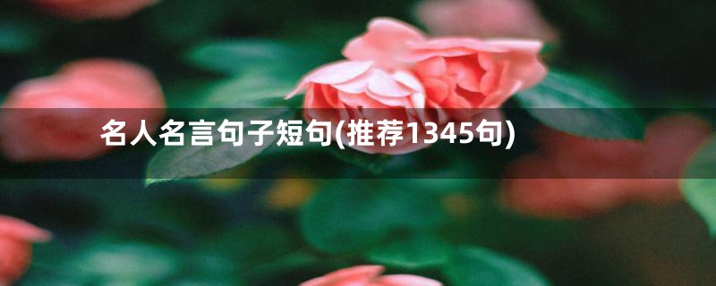 名人名言句子短句(推荐1345句)