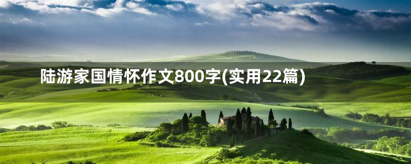 陆游家国情怀作文800字(实用22篇)